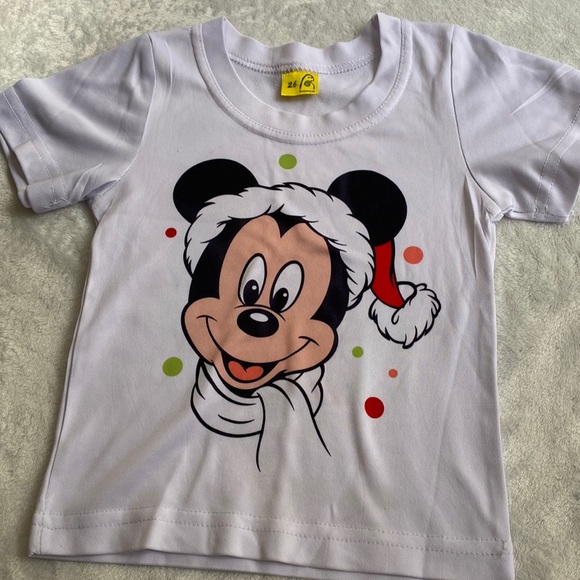 Micky and Minie Mouse Christmas White Shirt - Picture 1 of 10